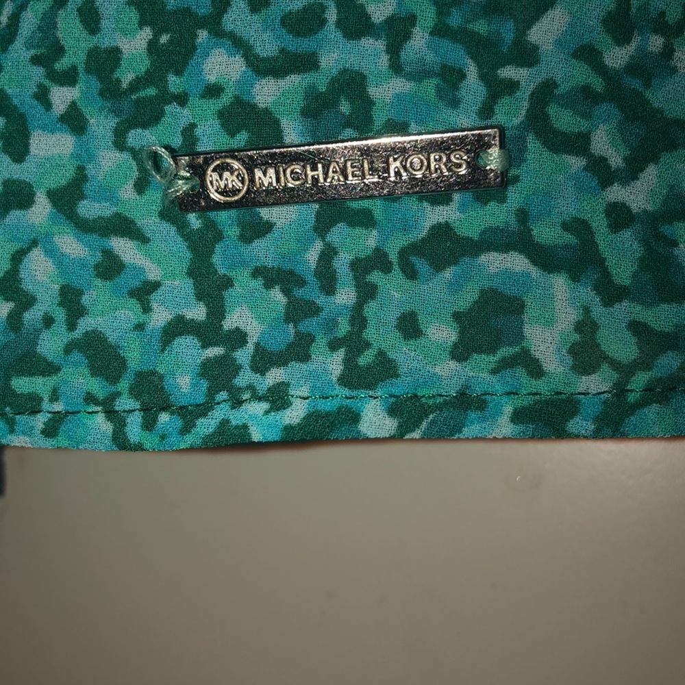 Michael Kors top S, green abstract print - Picture 8 of 8